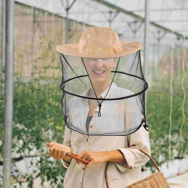 2 vnt Nešiojama bičių laikytojo kepurė Patogi galvos tinklinė kepurė Profesionali vabzdžių tinklinė kepurė bitininko priedas