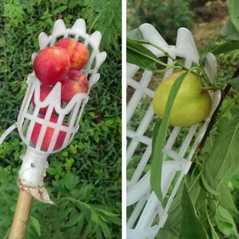 Метален инструмент за събиране на плодове Овощна градина Градинарство Ябълка Праскова Инструменти за бране на високо дърво Уловител за плодове Колектор Градински инструменти