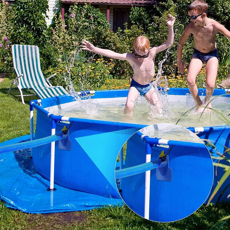 30-38 mm-es úszómedence csőtartó tömlőtartó rögzítő támasztékok Intex föld feletti tömlő kimenethez kábelkötegelő rögzítéssel