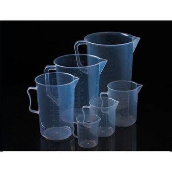 Пластмасова мерителна чаша за лаборатория, прозрачна мерителна чаша, контейнер за смесителен резервоар, 1000 ml