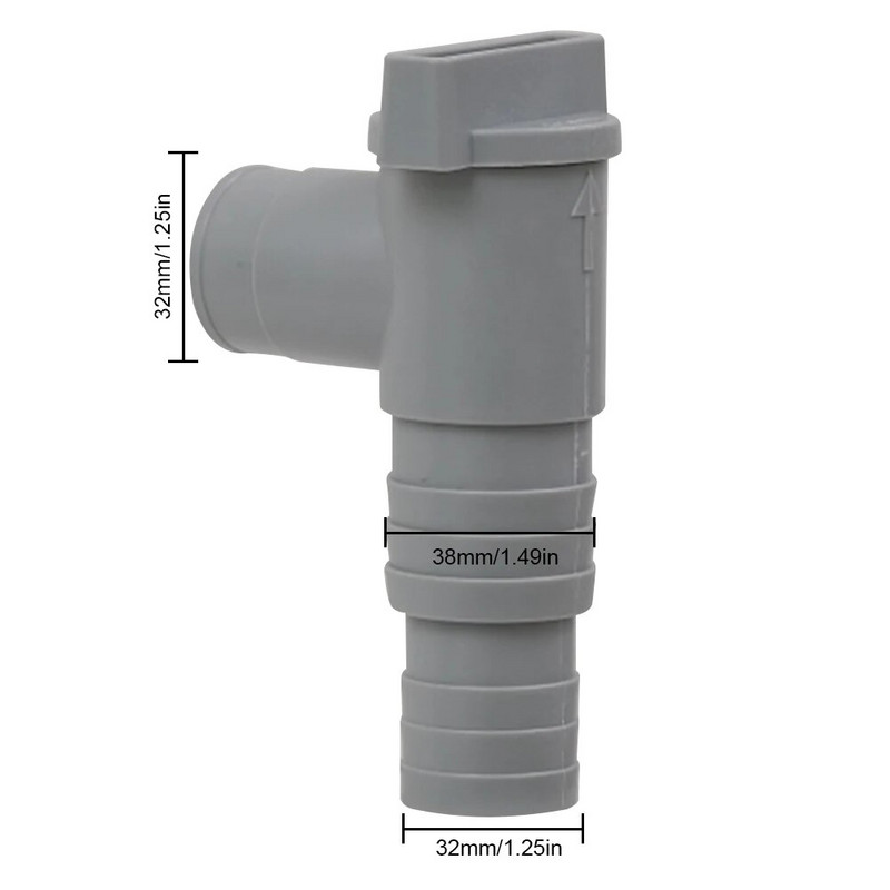 Adapter za pumpu filtera za bazen od PVC-a Izdržljivi klipni ventil od 32 mm za uključivanje/isključivanje bazena Zabrtvljena zamjena za dijelove vanjske opreme