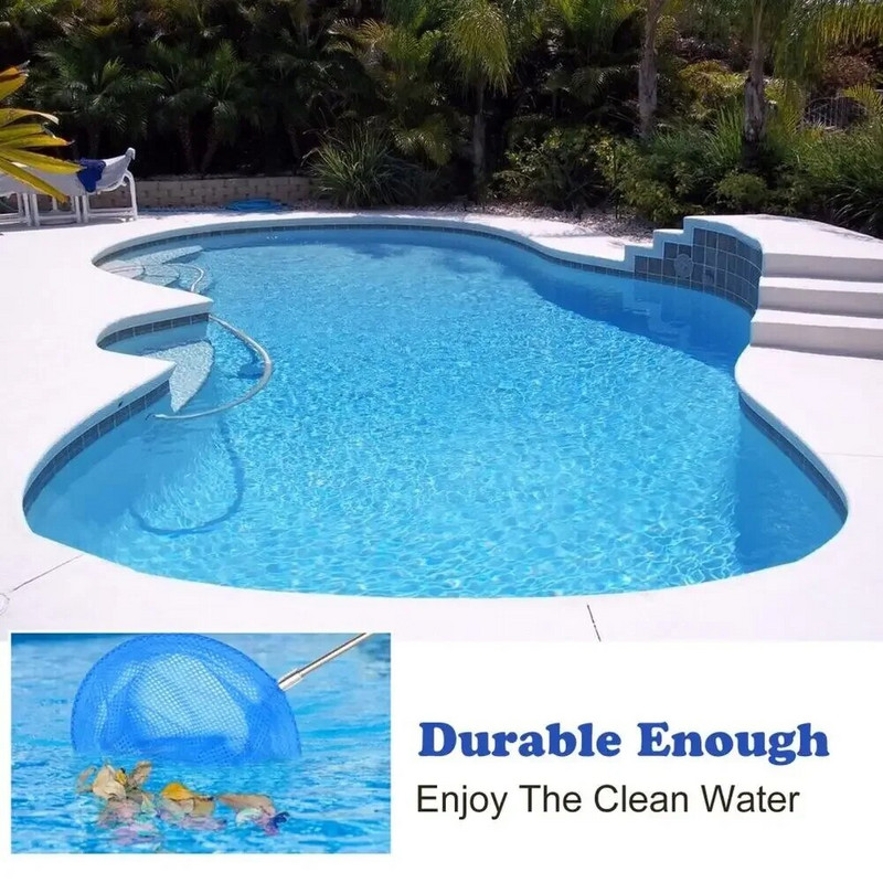 2023 m. naujas teleskopinis baseino tinklelio grėblys švarus valiklis, nerūdijančio plieno skimmeris tinklinis rėmas vaikams lauko žuvų tinklelis