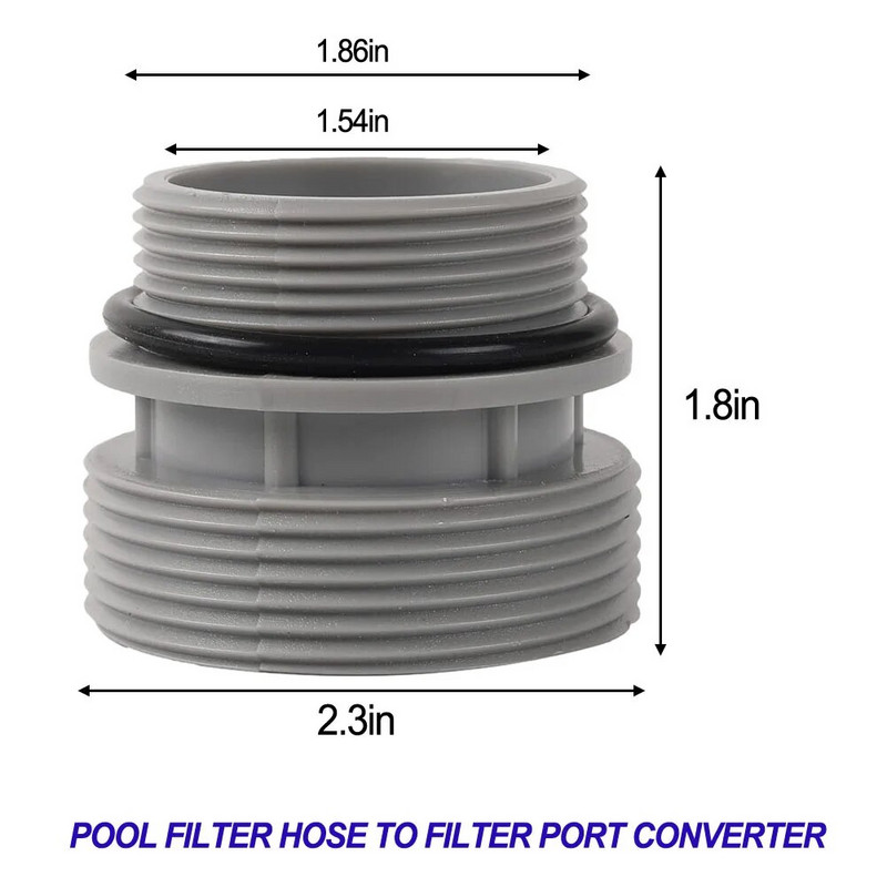 Kit de conversie a furtunului de filtrare de la 40 mm la 1 1/2 inch - Adaptorul de piscină deasupra solului conectează adaptoarele de conversie a furtunului de filtrare a piscinei
