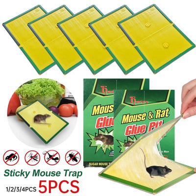 1-5PCS Mouse Board Sticky Rat Glue Mouse Trap Glue Board Mice Catcher Trap Нетоксичен контрол на вредителите Отхвърляне на мишки убиец Капани за плъхове