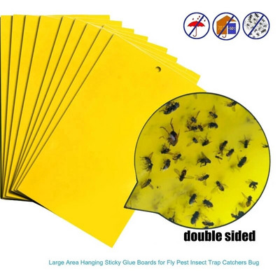 5/10/20/50 τεμ. Κίτρινο Θερμοκήπιο StickyTraps Bugs Sticky Board Multiple Flying Insect Catching Control Αυτοκόλλητο διπλής όψης