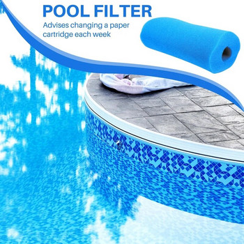 Тип B миещ се гъбест филтър за басейн, многократно използваем патронен филтър от пяна за плуване за съвместимост с In-Tex тип B (2 бр.)