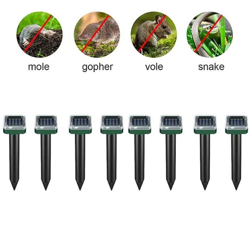 1 tk Päikeseenergia näriliste peletaja Ultraheli mutitõrjevahend väliaia õue talu kahjuritõrjeks päikeseenergial töötav näriliste hiirte peletaja