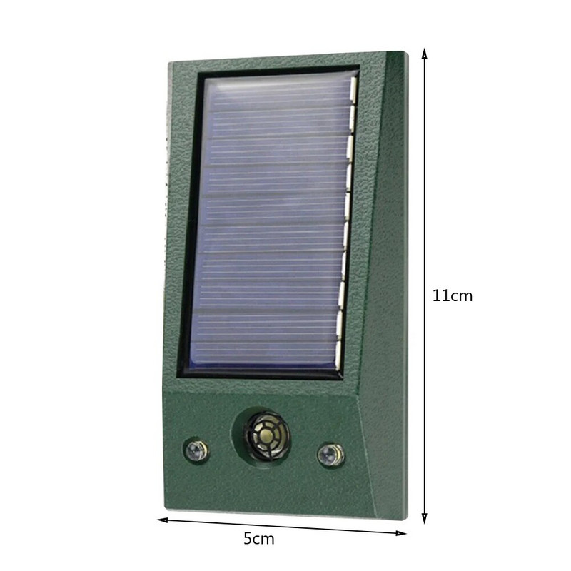 Saulės energijos vibracijos ultragarsinis gyvūnų atbaidymo signalas, atsparus vandeniui elektroninis repelentas, indukcinis garsas, šviesa, baidantis kenkėjų