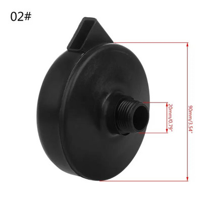 16/20mm, plastic negru, filet tată, toba de eșapament pentru zgomot, filtru de aer Co