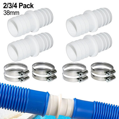 2/3/4db Medence tömlőcsatlakozó készlet 38 mm-es tömlőfúvókákkal úszómedencékhez pezsgőfürdőkhöz Tömlőadapter csatlakozó tömlőfúvóka