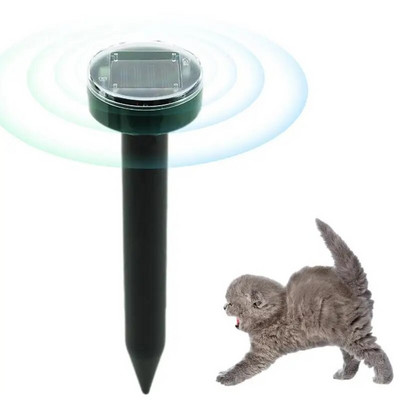 Репелент за котки Ултразвукови възпиращи средства за кучета на открито с LED мигаща светлина Соларен електронен репелент за животни против мяукане на котки