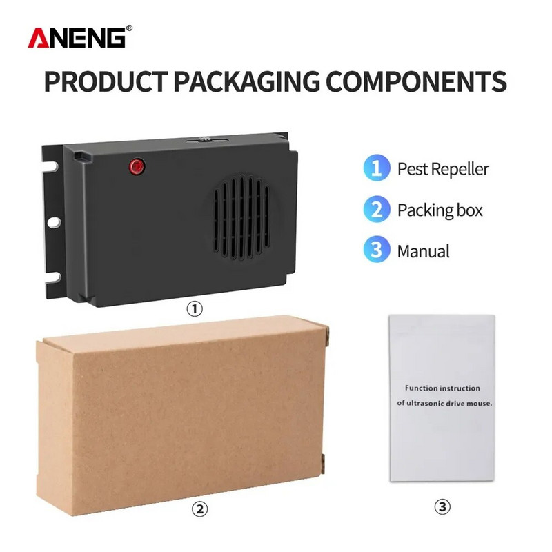 ANENG ultragarsinis pelės atbaidiklis žiurkės atmetimo repelentas elektroninis pelės žudikas nešiojamas pelės išspaudėjas