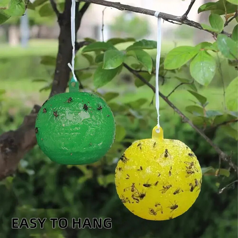 1 gabalas geltonas lipnus musių gaudytojas su lazdelės formos spąstais Sodo kiemo ūkio spąstai maži skraidantys vabzdžiai