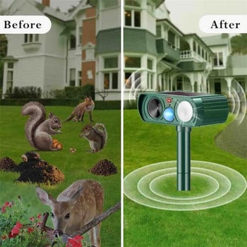 Animal Repeller Ultrasonic Solar Power Outdoor Pest Mice Sensor Pir Portable Repeller For Home Garden Dropshipping