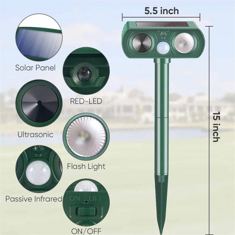 Loomade tõrjuja Ultraheli päikeseenergia välitingimustes kahjurite kasside hiirte andur Pir kaasaskantav repeller koduaeda laevanduste jaoks