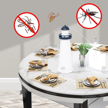 Fly Fans για τραπέζια Fly Repellent Outdoor Indoor Keep Flyes Away Επιτραπέζιο Fly Fan Ολογραφικές λεπίδες για Αίθριο πικνίκ για το σπίτι