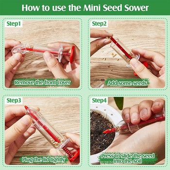 Мини дозатор за семена за сеене Сеялка Малък разпръсквач с ръчна сеялка Ръчна градина за моркови, маруля, трева и спанак