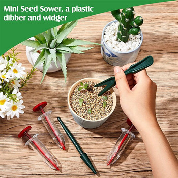 Мини дозатор за семена за сеене Сеялка Малък разпръсквач с ръчна сеялка Ръчна градина за моркови, маруля, трева и спанак
