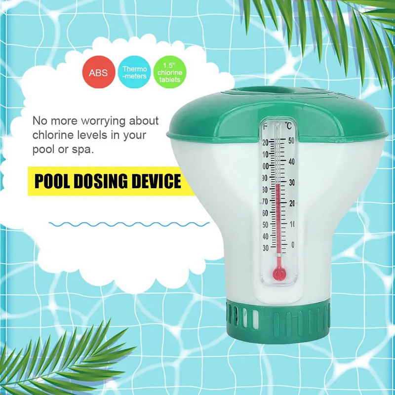 Πλωτός διανομέας χλωρίου πισίνας με αυτόματη εφαρμογή θερμόμετρου Χάπι απολύμανσης αξεσουάρ πισίνας