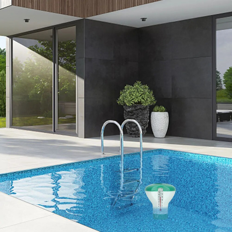 Πλωτός διανομέας χλωρίου πισίνας με αυτόματη εφαρμογή θερμόμετρου Χάπι απολύμανσης αξεσουάρ πισίνας