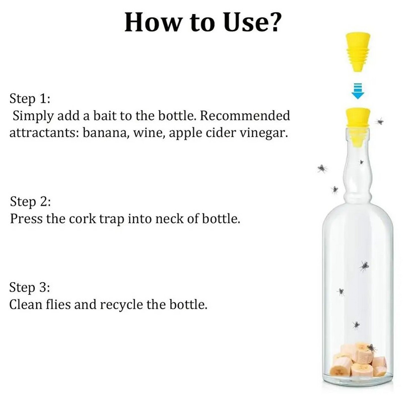 2 vnt. Lankstus musių gaudyklės piltuvas, daugkartinis silikoninis kenkėjų kontrolė Vaisių musių gaudytojas žudikas Namų sode Virtuvės muselių gaudyklės tvirtinimas