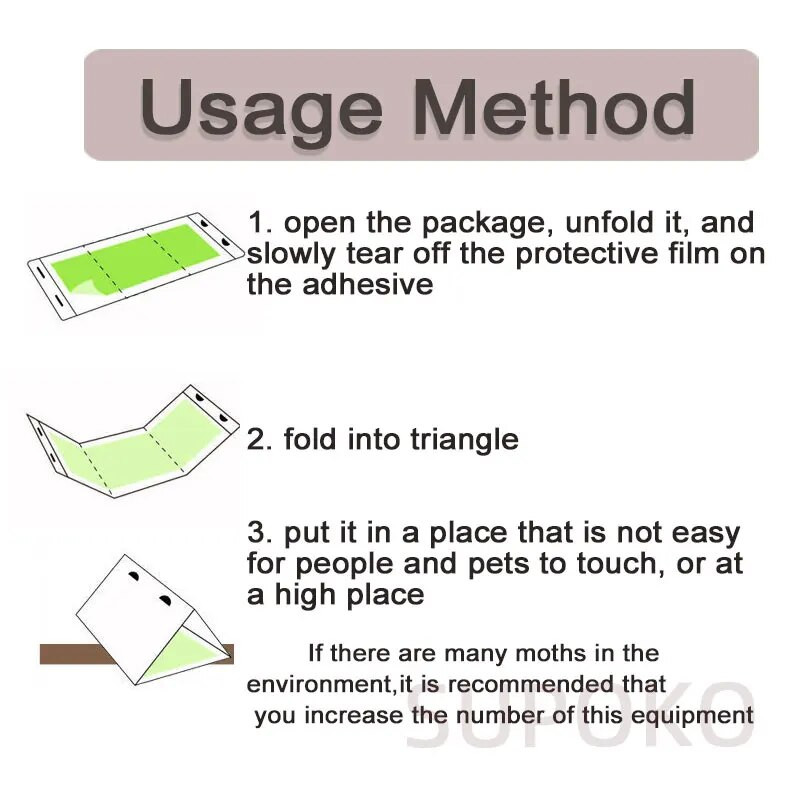 Moths Killer Stiprus sukibimas Moth Trap Stick popierius, skirtas kandžių mažinimui Fizika Įstrigimo Duobė Snare Hook Reklama ir dovanos