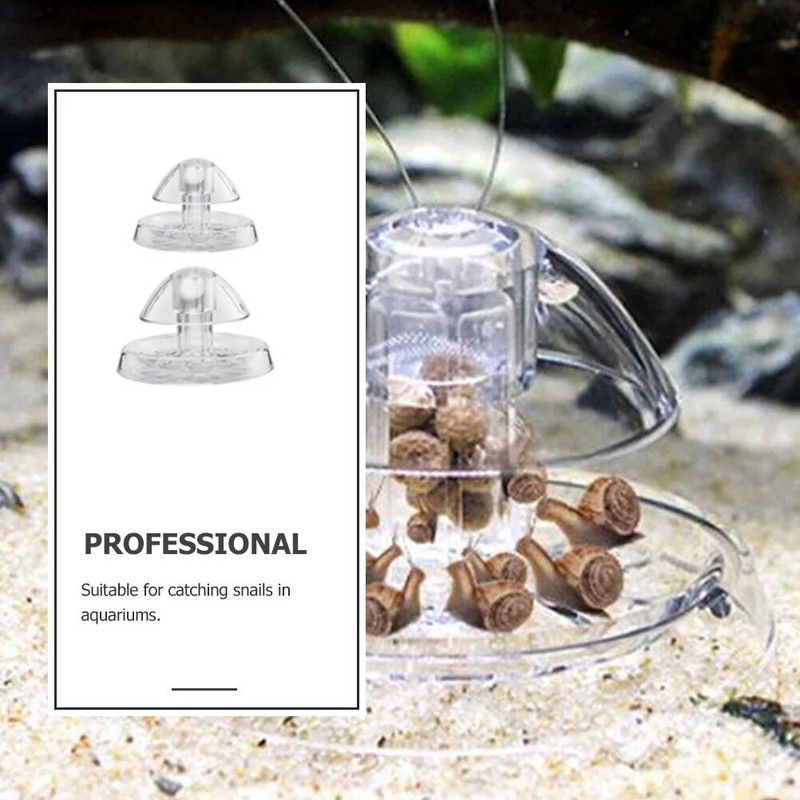 2 vnt sraigių gaudyklės akvariumo tiekimo plastikinis gaudytojas dėlės daugiafunkcis skaidrus