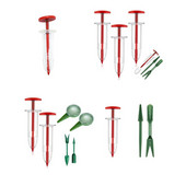 Mini distribuitor de semințe de semănat Jardinieră de grădinărit din plastic, portabil, multifuncțional, roșu, practic pentru semințe de iarbă de salată verde morcov