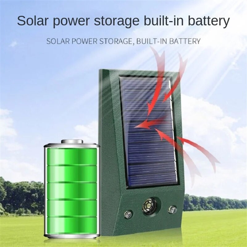 Saulės energija varomas kenkėjų atbaidiklis sodo kiemo ultragarsas šunų kačių elnių paukščių balandžių gyvūnų repeleris gyvatės žiurkėms IP58 atsparus vandeniui