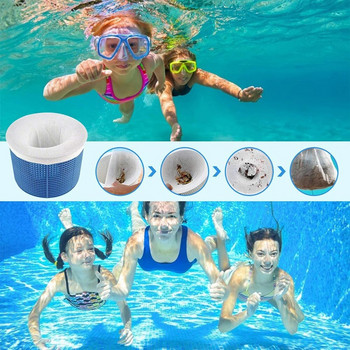 5/10 τεμ./Σετ Φίλτρο αποθήκευσης πισίνας Skimmer Socks Nylon Swimming Pool Filter Socks for Baskets Skimmers White Pool Supply