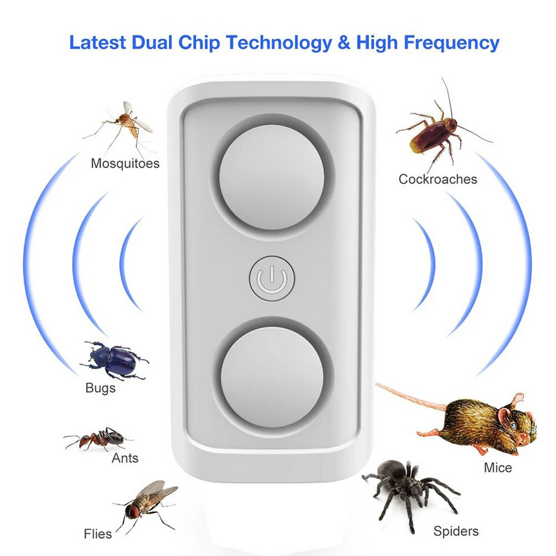Aukštos kokybės elektroninis ultragarsinis pelės atbaidiklis nuo vabzdžių vorų atbaidantis graužikus atbaidantis uodų atbaidiklis namų automobilių biurui