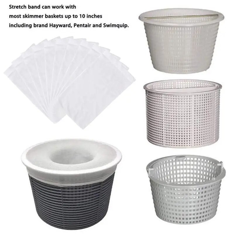 Baseino filtrų saugykla Baseino skimerio kojinės Nailono baseino filtro kojinės krepšiams Skimmeriai Baltas baseino tiekimas