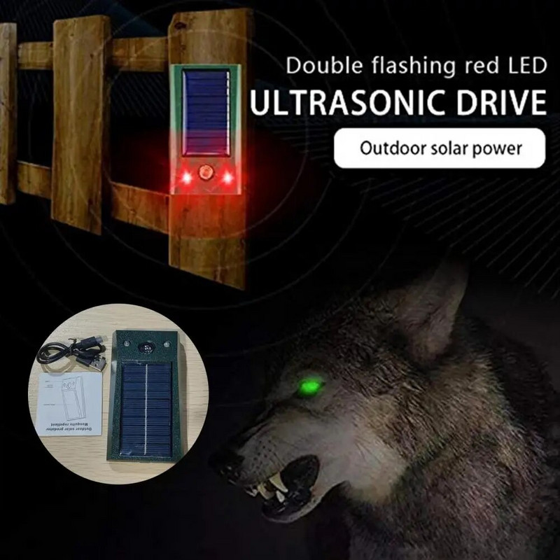 Saulės energija Atbaidantis ultragarsinis kačių šunų repelentas su saulės energija varomas vandeniui atsparus gyvūnų atbaidymo priemonė Ultragarsinis kačių šunų atbaidiklis