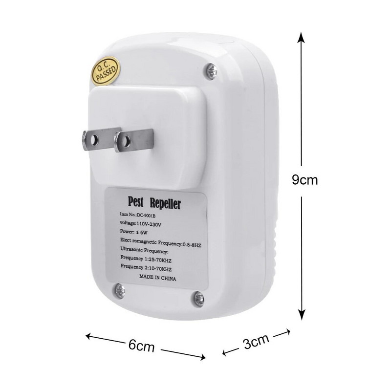 ES/JAV kištukinis elektroninis ultragarsinis kenkėjų kontrolės atbaidiklis 110-240V/5W pelės žudikas tarakonų gaudyklė