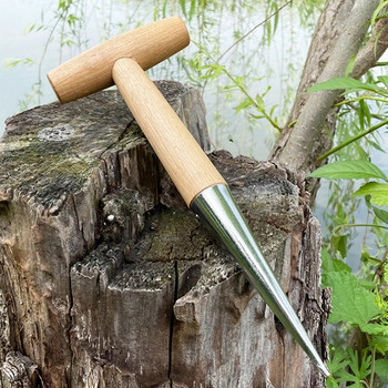 Домашно градинарство Дървени инструменти за засаждане на семена и луковици Ръчна копачка Устройство за отстраняване на разсад Инструмент за сеялка