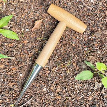 Домашно градинарство Дървени инструменти за засаждане на семена и луковици Ръчна копачка Устройство за отстраняване на разсад Инструмент за сеялка