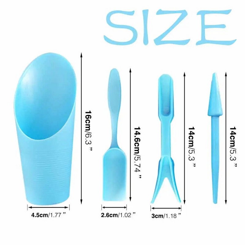 4 vnt. plastikinių sodinukų migracijos įrankių rinkinys Žemės ūkis Sodo sodinimo įrenginys Sodininkystės įranga Sukulentai Medelyno auginimo reikmenys