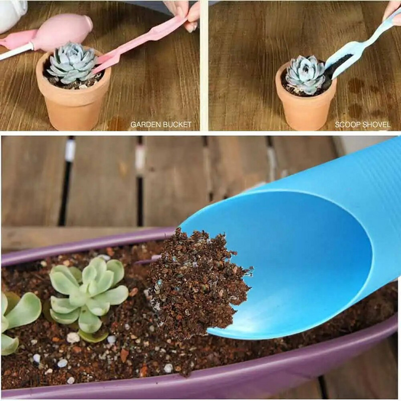 4 vnt. plastikinių sodinukų migracijos įrankių rinkinys Žemės ūkis Sodo sodinimo įrenginys Sodininkystės įranga Sukulentai Medelyno auginimo reikmenys