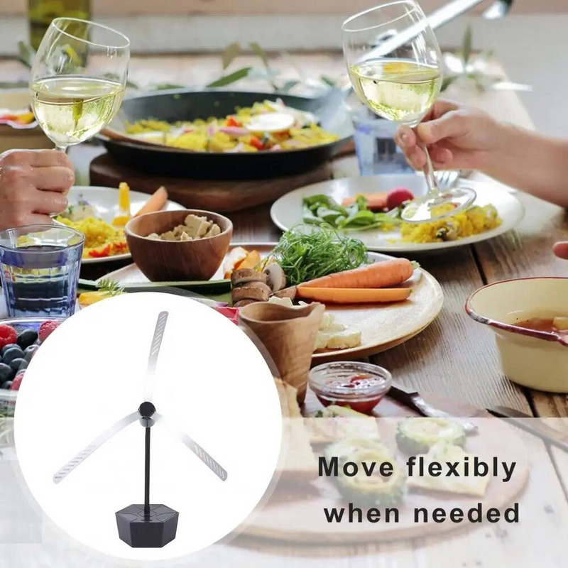 Ventilator protiv muha s reflektirajućim sigurnim lopaticama, prijenosni bešumni široko korišteni piknik roštilj, prijenosni stolni ventilator za muhe