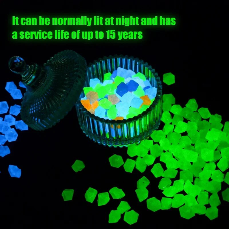 50/100 vnt sodo dekoras Šviečiantys akmenys tamsoje šviečiantys dekoratyviniai akmenukai akmenukai uolienos lauko akvariumo dekoracijos