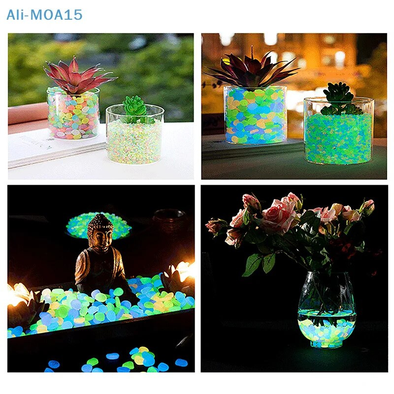 100 vnt sodo dekoro Šviečiantys akmenys tamsoje Dekoratyviniai akmenukai Lauko Akvariumo Apdailos Akvariumo Priedai