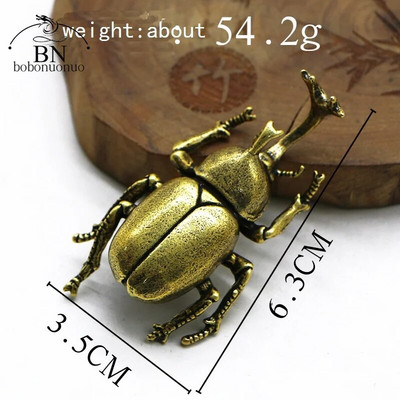 Gândaci din bronz antic Figurină în miniatură Decorații de birou mici, de cupru, ceai de insecte, ornament pentru animale de companie, accesorii pentru decorarea casei