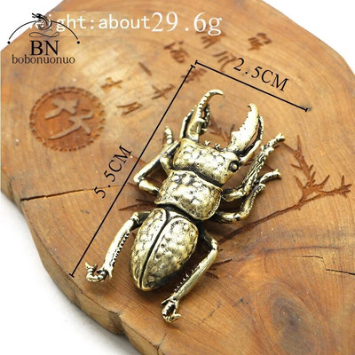 Gândaci din bronz antic Figurină în miniatură Decorații de birou mici, de cupru, ceai de insecte, ornament pentru animale de companie, accesorii pentru decorarea casei