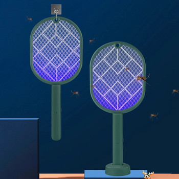 3000V Ρακέτα εντόμων Λάμπα κουνουπιών δολοφονίας Ηλεκτρικό σοκ UV φως USB φόρτισης Fly Insect Trap Flies Summer Fly Swatter
