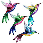 Sculptură de artă de perete de pasăre din metal Ornament de agățat în aer liber Pandantiv colibri mare pentru decorarea peretelui de grădină