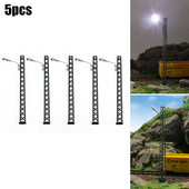 5 bucăți model de lumini feroviare zăbrele catarg, ecartament H0 aranjare lumini lampă cu LED 5 bucăți de rezistențe de serie pentru conectarea la 12-1