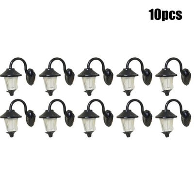 5 bucăți model de lumini feroviare zăbrele catarg, ecartament H0 aranjare lumini lampă cu LED 5 bucăți de rezistențe de serie pentru conectarea la 12-1