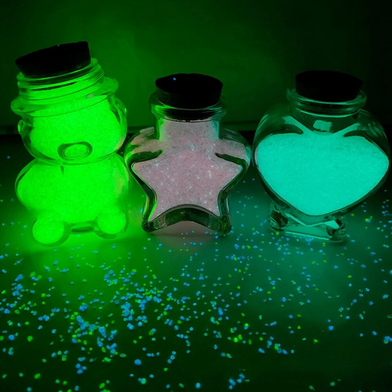 1000 vnt. 3–5 mm šviečiantis smėlis, šviečiantis tamsiame akmenyje, lauko sodo kiemo vejos apdaila, akvariumo akvariumo, mažo žvyro, „pasidaryk pats“ dekoras