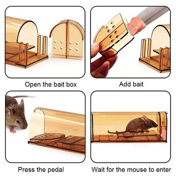 Интелигентен самозаключващ се капан за мишки, безопасен, твърд, прозрачен домакински уловител на мишки, контролна клетка, многократно използваеми мишки, уловител на гризачи, капани за плъхове