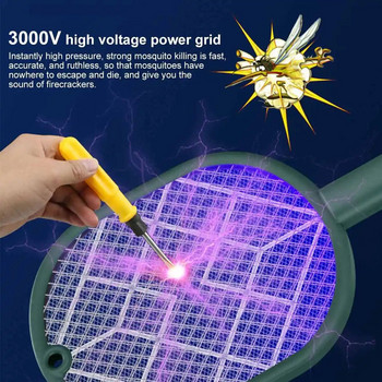 4000V Electric Suquito Swatter Εντόμων Ρακέτα Swatter Zapper Κουνουπιών Killing Purple Lamp Seduction Fly Bug Zapper Killer Trap